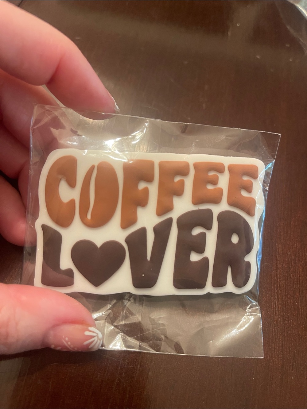 Coffee Lover Decorative Bogg Bag Charm - Brown & Tan nwt